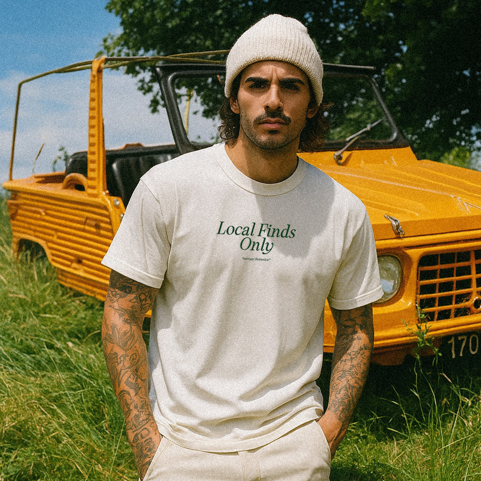 'LOCAL FINDS ONLY' SHIRT: WHITE